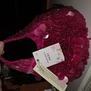 Handcrafted Pink Sequin Women's Bag